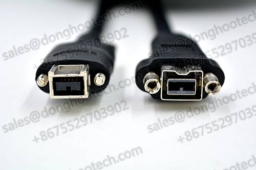 FireWire 400 Mount Screw Type IEEE 1394 6pin Male to Female Extension Cable 1m