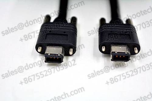 Firewire Cable with Screw Locking Plug  for 1394 A 6pin Interface